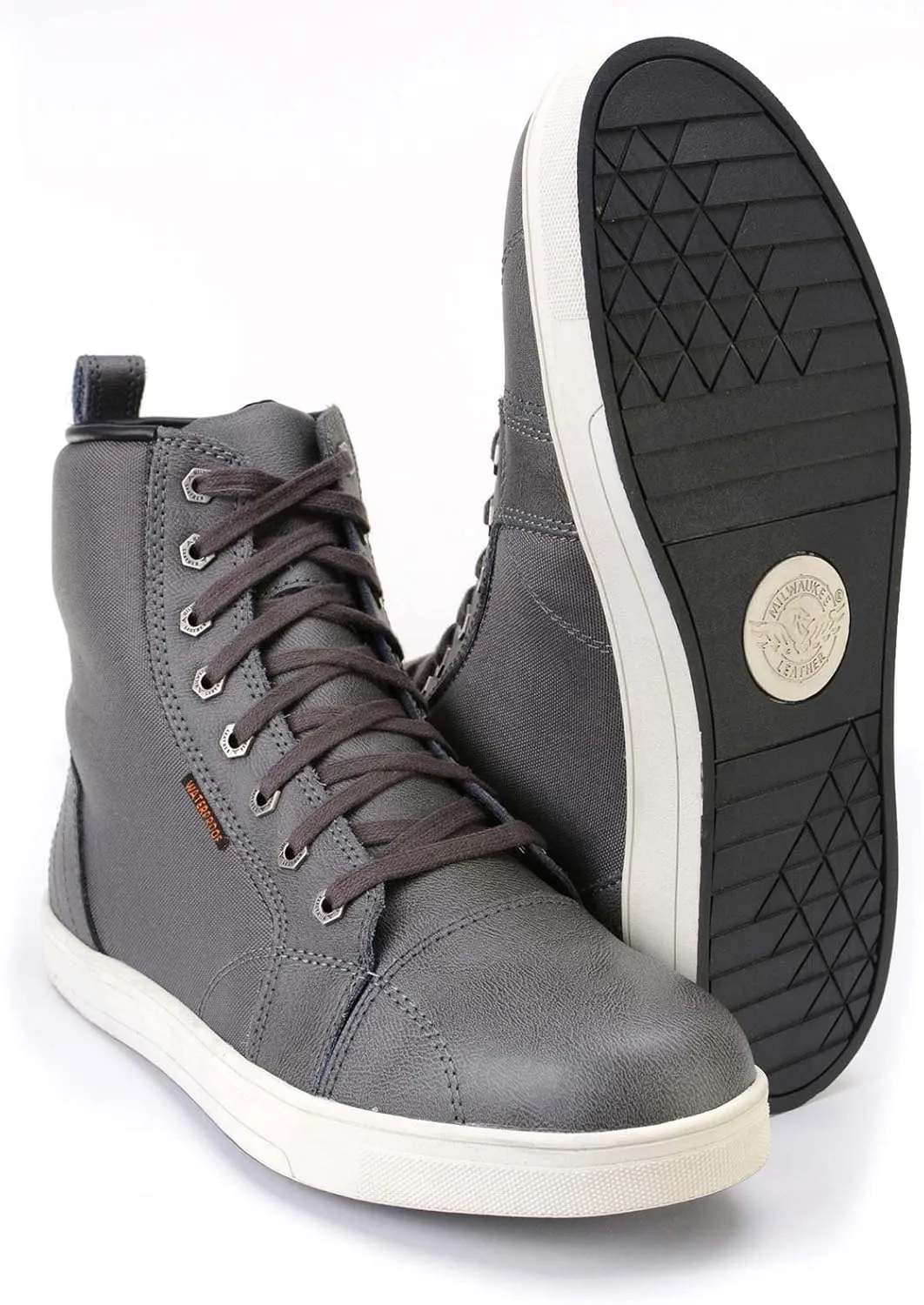 Milwaukee Leather Men's Motorcycle Reinforced Street Biker Casual Riding Shoes Leather Suede Canvas - 14