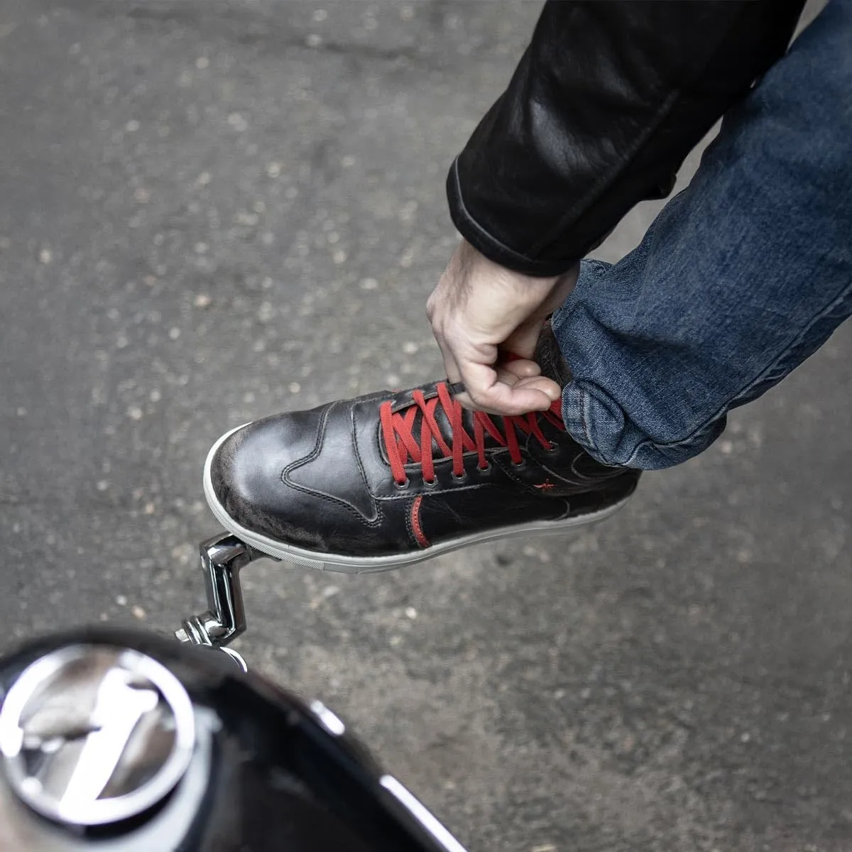 Milwaukee Leather Men's Motorcycle Reinforced Street Biker Casual Riding Shoes Leather Suede Canvas - 14