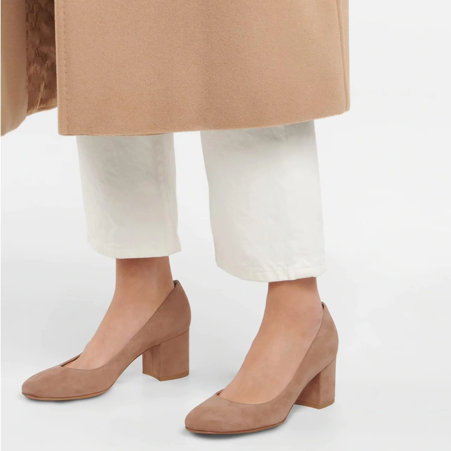 MOOMMO Women Classic Chunky Block Heel Suede Pumps Round Closed Toe Slip On 2" Low Thick Heels Dress Shoes Matte Patent Spring Fashion Office Ladies Work Pump Basic Shoe Elegant Wedding 4-11 M US