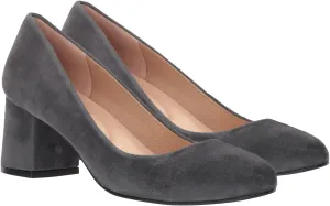 MOOMMO Women's Classic Chunky Block Heel Suede Pumps Round Closed Toe Slip On 2" Low Thick Heels Dress Shoes Matte Patent Leather Spring Fashion Office Work Pump Basic Shoe Elegant Wedding 4-11 M US