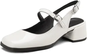 MRKEWUNEY Elegant Womens Chunky Heel Mary Jane Square Toe