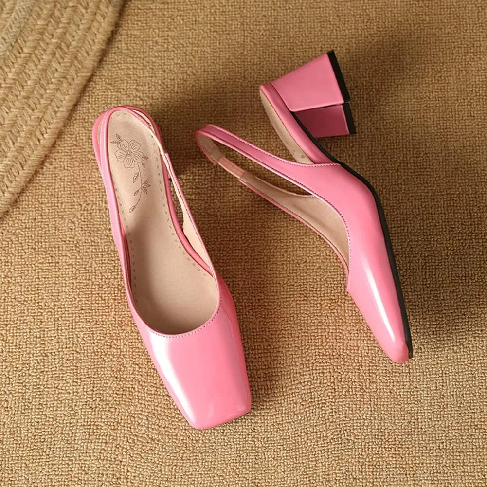 MRKEWUNEY Elegant Womens Chunky Heel Mary Jane Square Toe