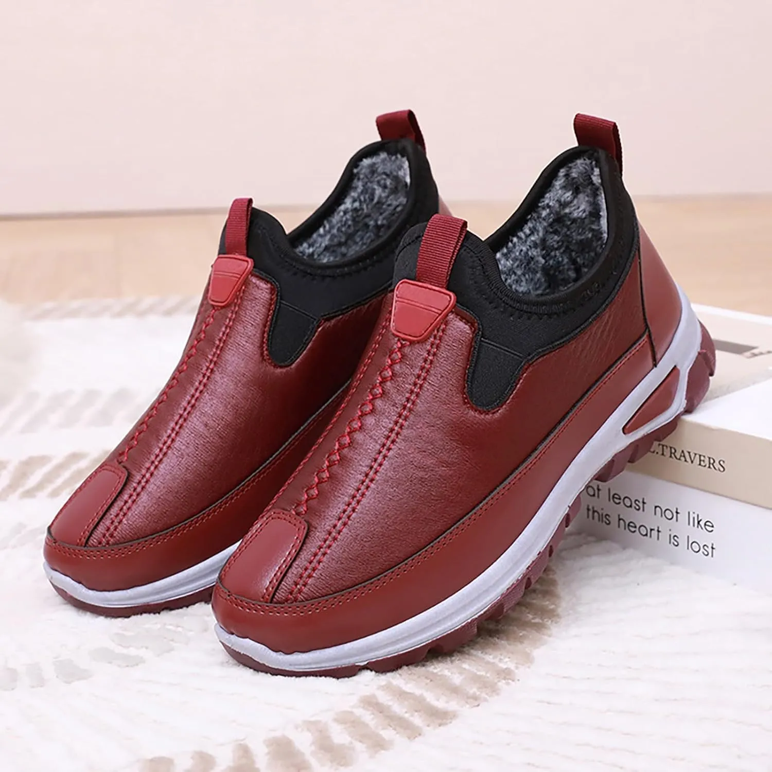 Non Slip Work Shoes Women Dress Sneakers Men Womens Loafers Comfortable Dressy Cute Cozy Non Slip Christmas Shoes for Women Wide Round Toe Slip On Casual