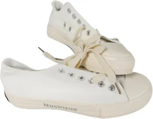 Nucinzua Canvas Shoes for Women and Men Low Top Classic Casual Walking Shoes，Canvas Sneakers，White Canvas Shoes Women