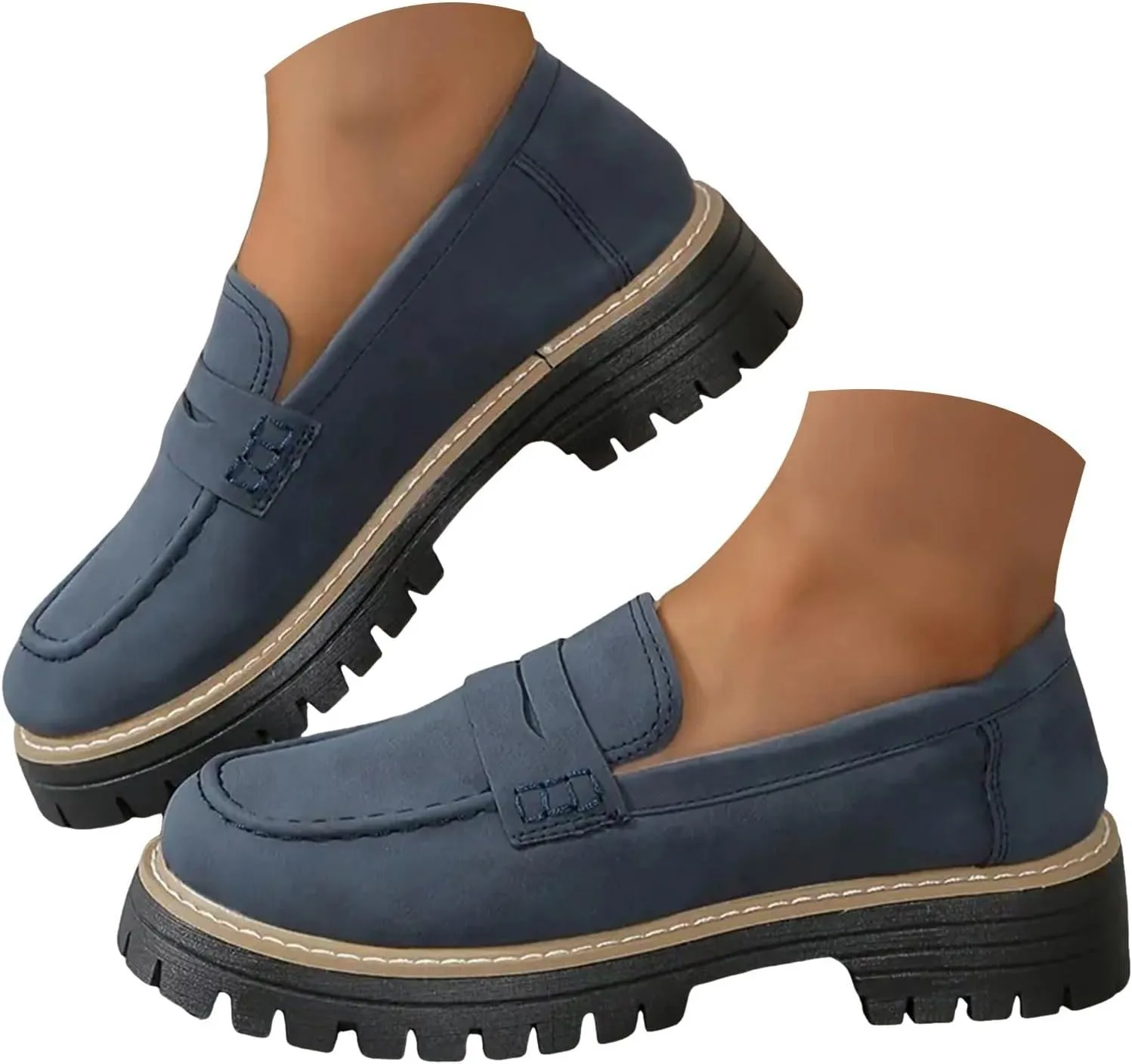 Orthopedic Shoes for Women Platform Loafers Comfort Orthopedic Shoes Womens Round Toe Walking Shoe, Slip On Shoes