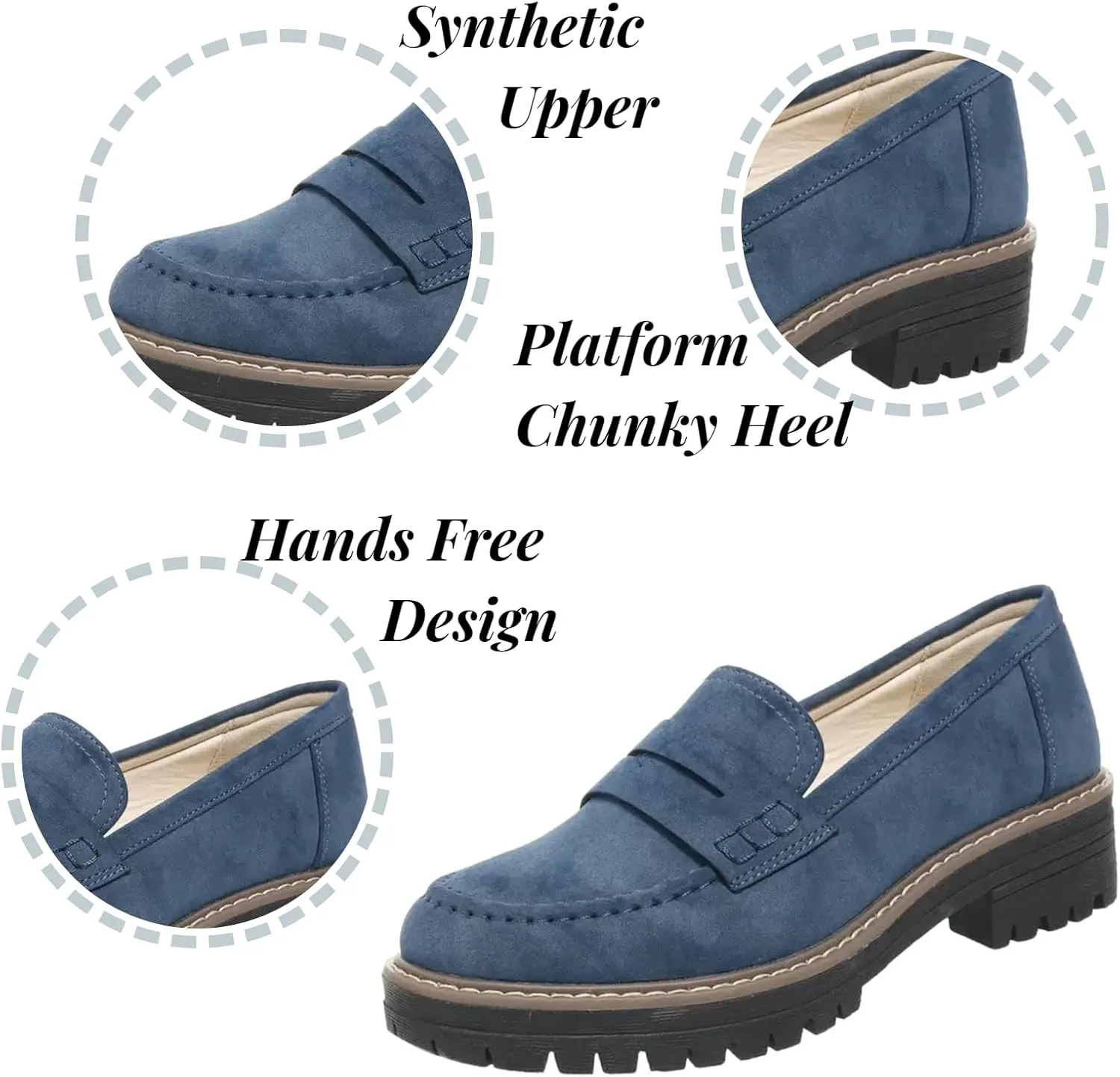 Orthopedic Shoes for Women Platform Loafers Comfort Orthopedic Shoes Womens Round Toe Walking Shoe, Slip On Shoes