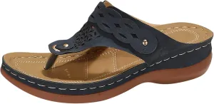 Orthopedic Wedge Sandals for Women Flip Flops Arch Support Wedge Sandals Comfortable Slip on Beach Shoes