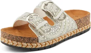 PATRIZIA Women's Pearline Platform Slide Sandal - Pearl-Beaded Slide Cork
