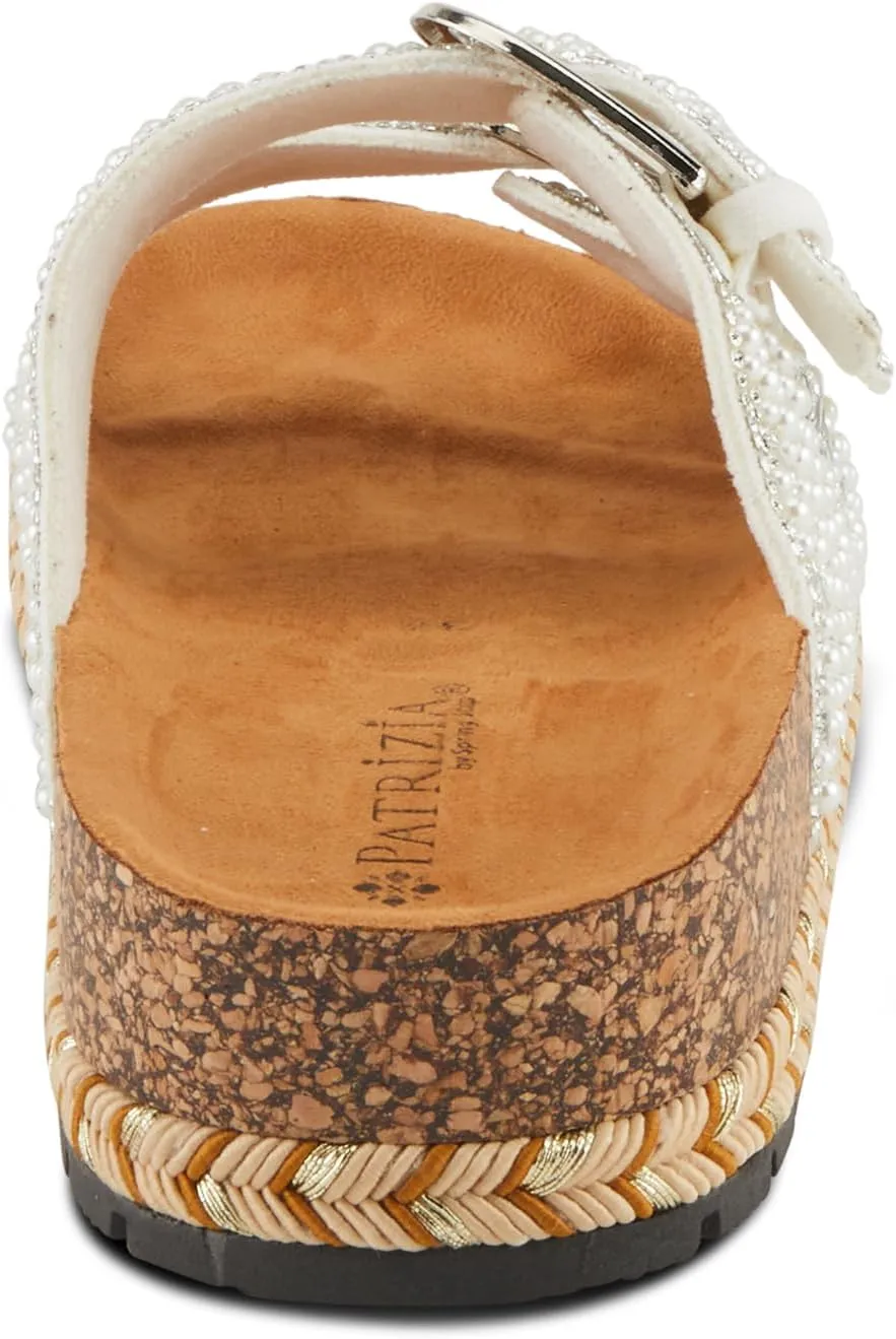 PATRIZIA Women's Pearline Platform Slide Sandal - Pearl-Beaded Slide Cork