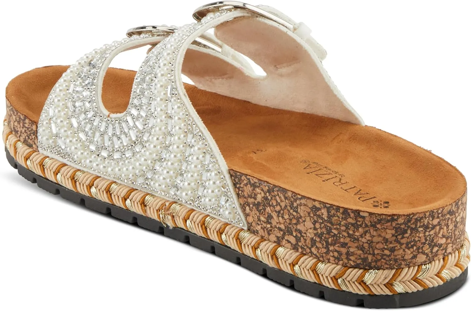 PATRIZIA Women's Pearline Platform Slide Sandal - Pearl-Beaded Slide Cork