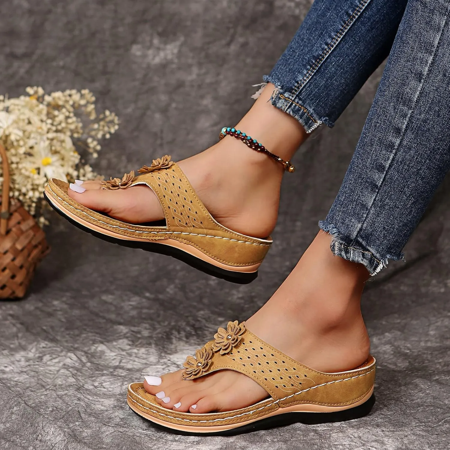 Platform Sandals for Women Summer Beach Walking Cushion Sandals Temperament Sandals Comfortable Slides Sandals