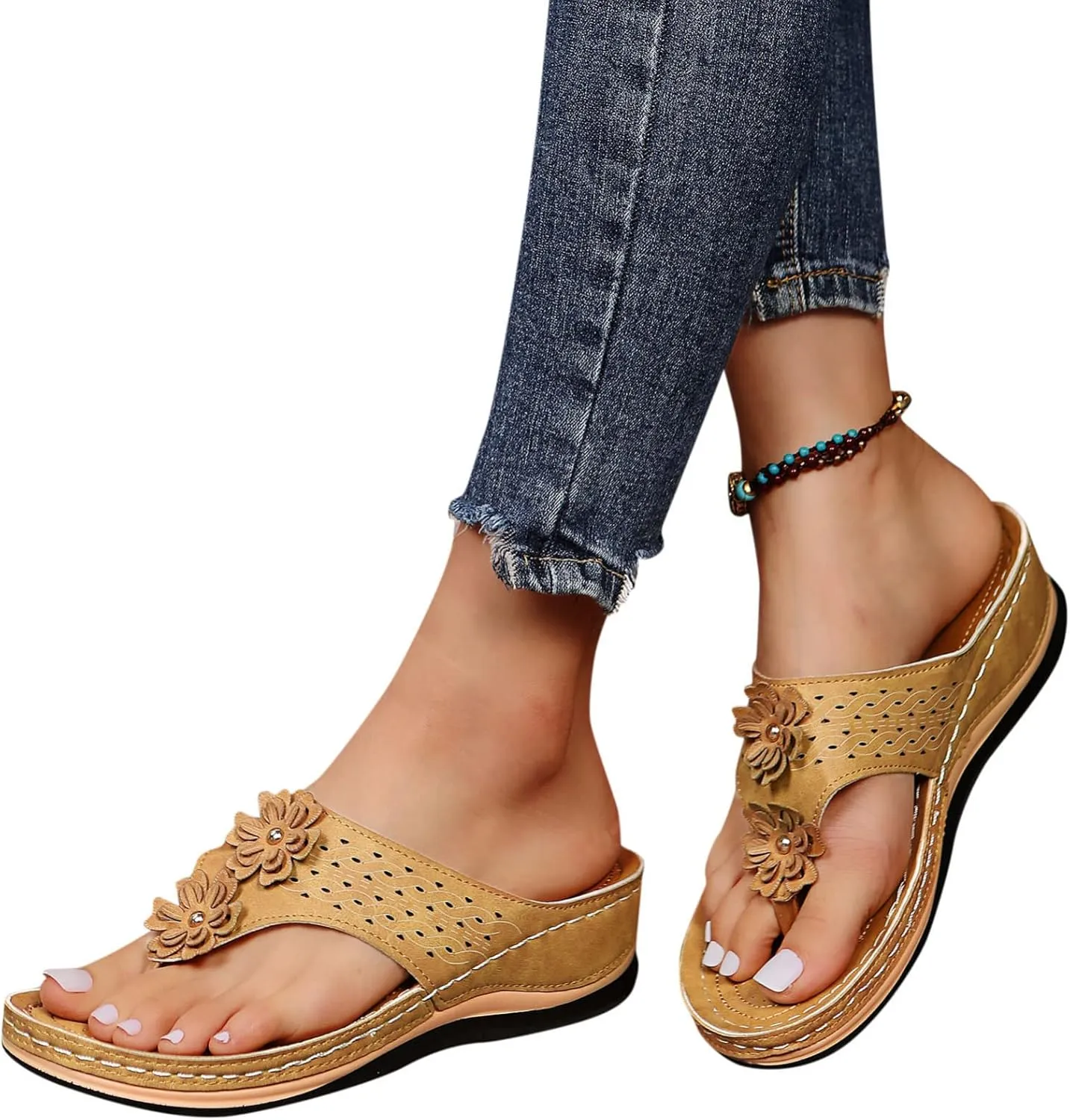 Platform Sandals for Women Summer Beach Walking Cushion Sandals Temperament Sandals Comfortable Slides Sandals