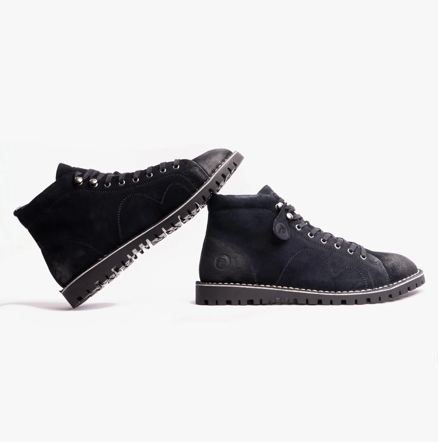 POPPS 1961 Mens Smart Casual 100% Real Leather Ankle Monkey MOD Lace Up Boots