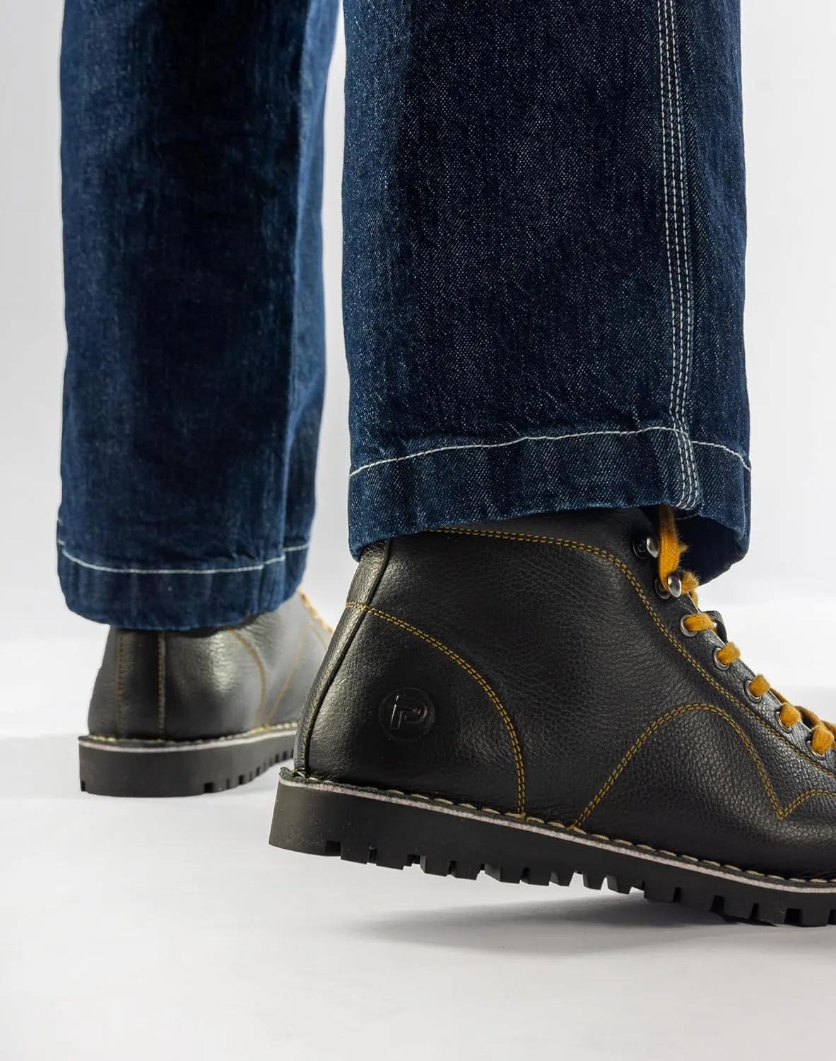 POPPS 1961 Mens Smart Casual 100% Real Leather Ankle Monkey MOD Lace Up Boots