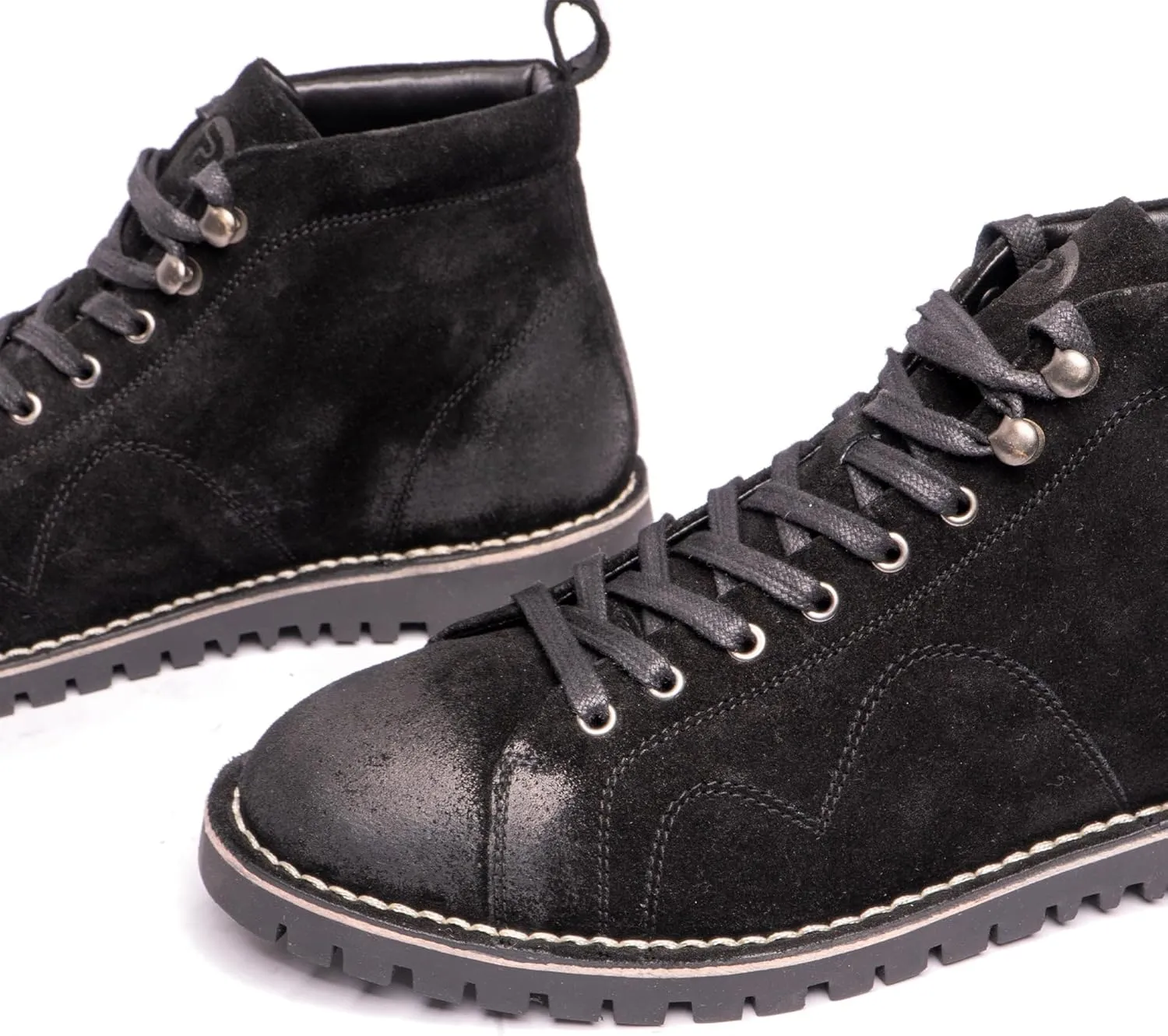 POPPS 1961 Mens Smart Casual 100% Real Leather Ankle Monkey MOD Lace Up Boots