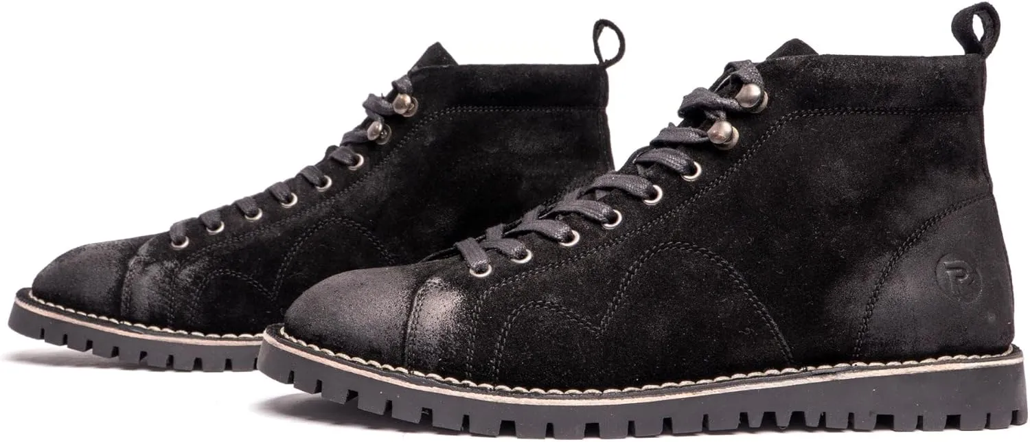 POPPS 1961 Mens Smart Casual 100% Real Leather Ankle Monkey MOD Lace Up Boots