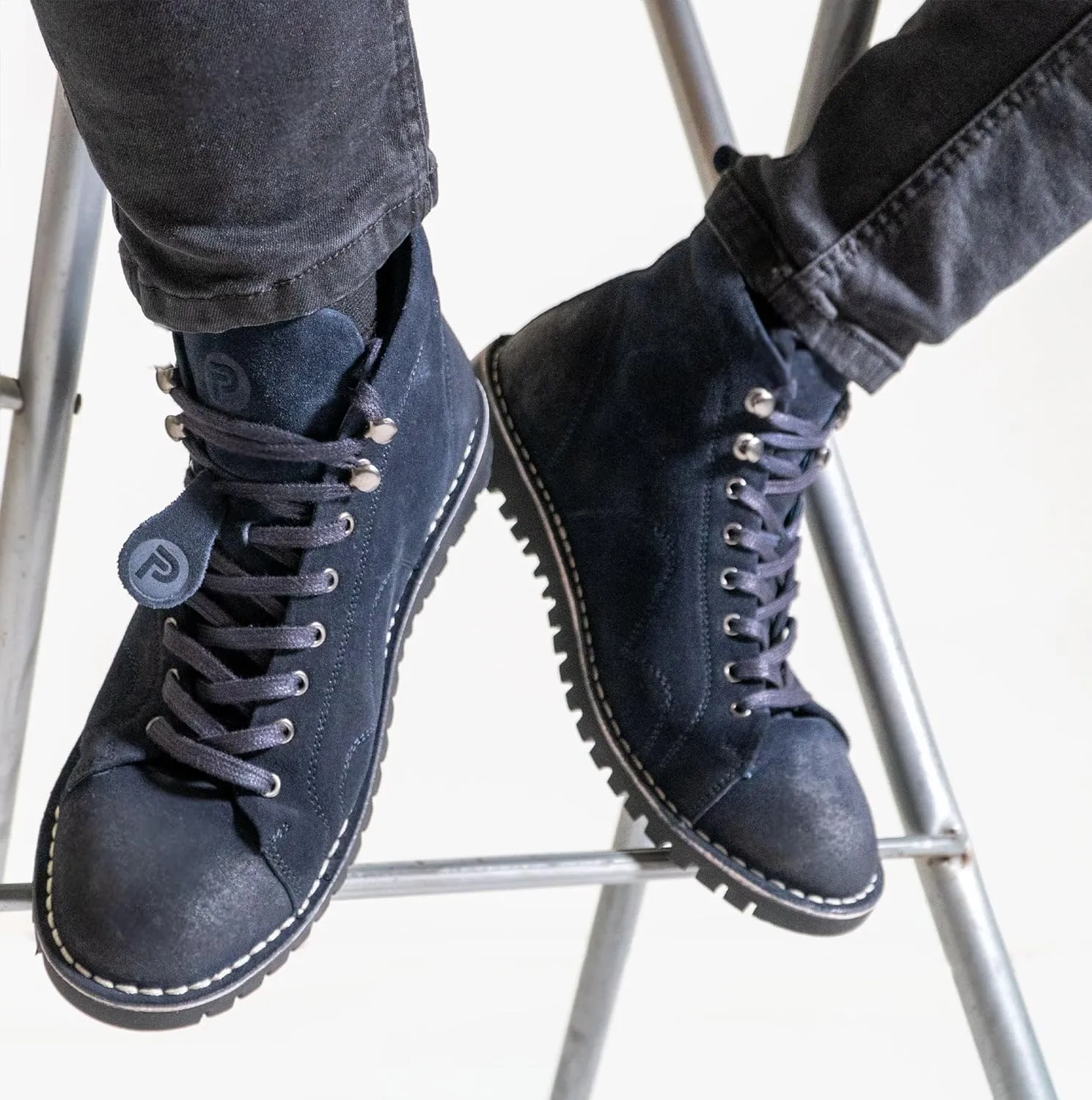 POPPS 1961 Mens Smart Casual 100% Real Leather Ankle Monkey MOD Lace Up Boots