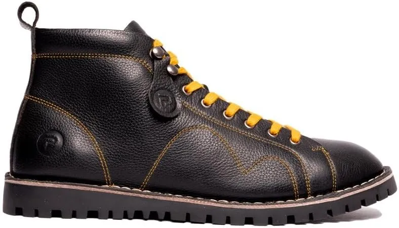 POPPS 1961 Mens Smart Casual 100% Real Leather Ankle Monkey MOD Lace Up Boots