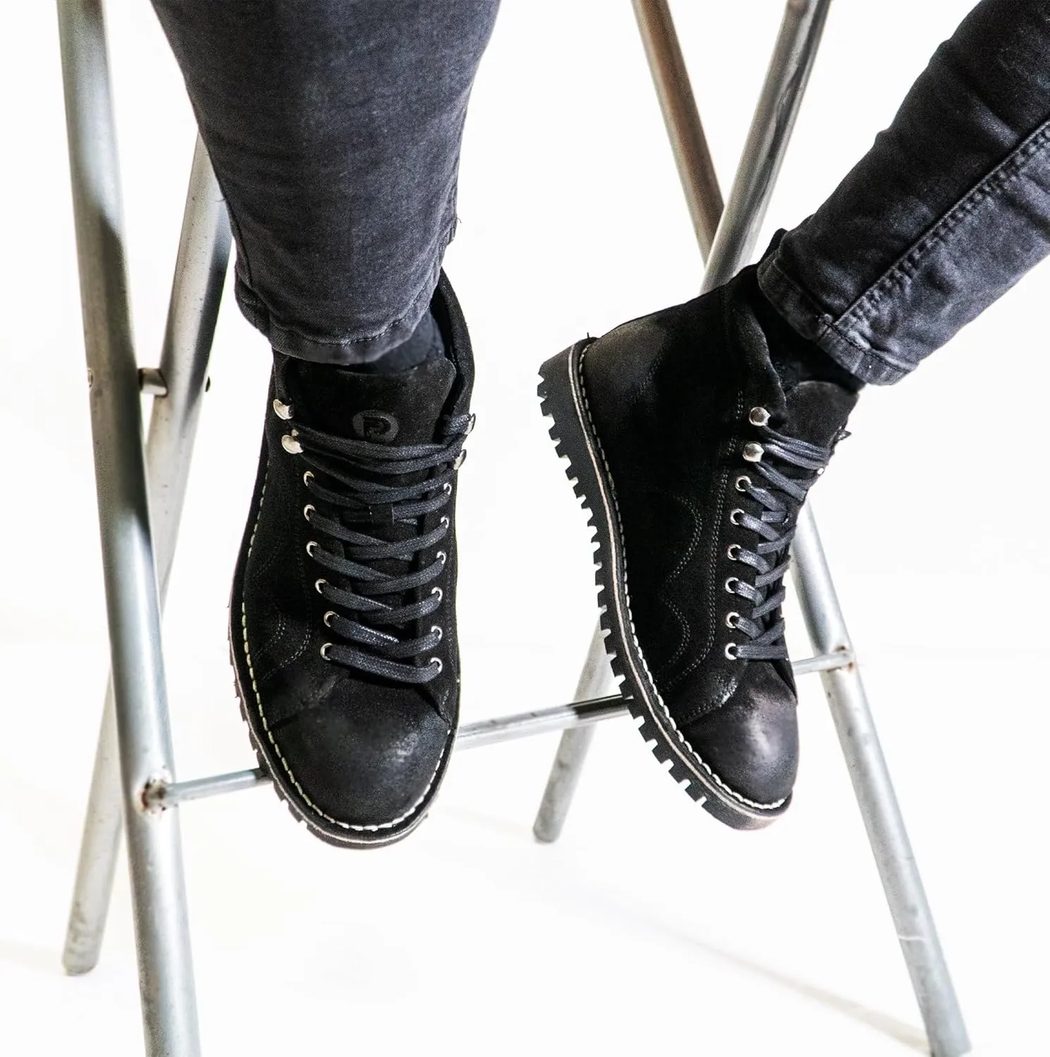 POPPS 1961 Mens Smart Casual 100% Real Leather Ankle Monkey MOD Lace Up Boots