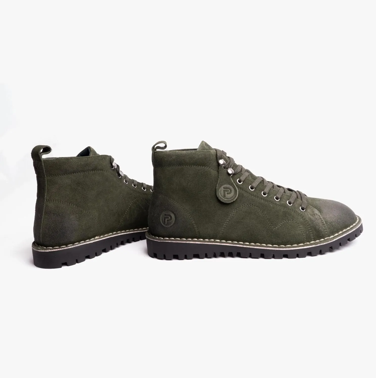 POPPS 1961 Mens Smart Casual 100% Real Leather Ankle Monkey MOD Lace Up Boots