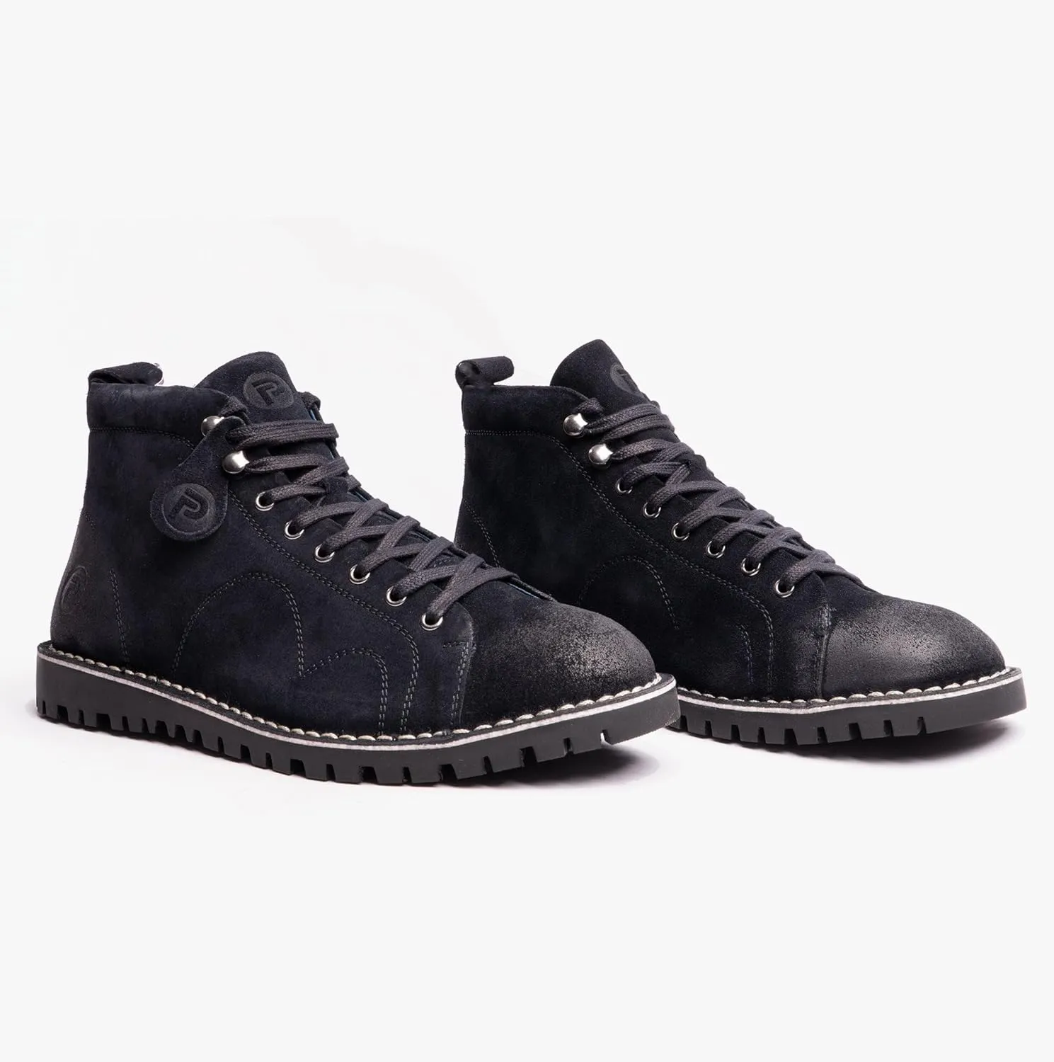 POPPS 1961 Mens Smart Casual 100% Real Leather Ankle Monkey MOD Lace Up Boots