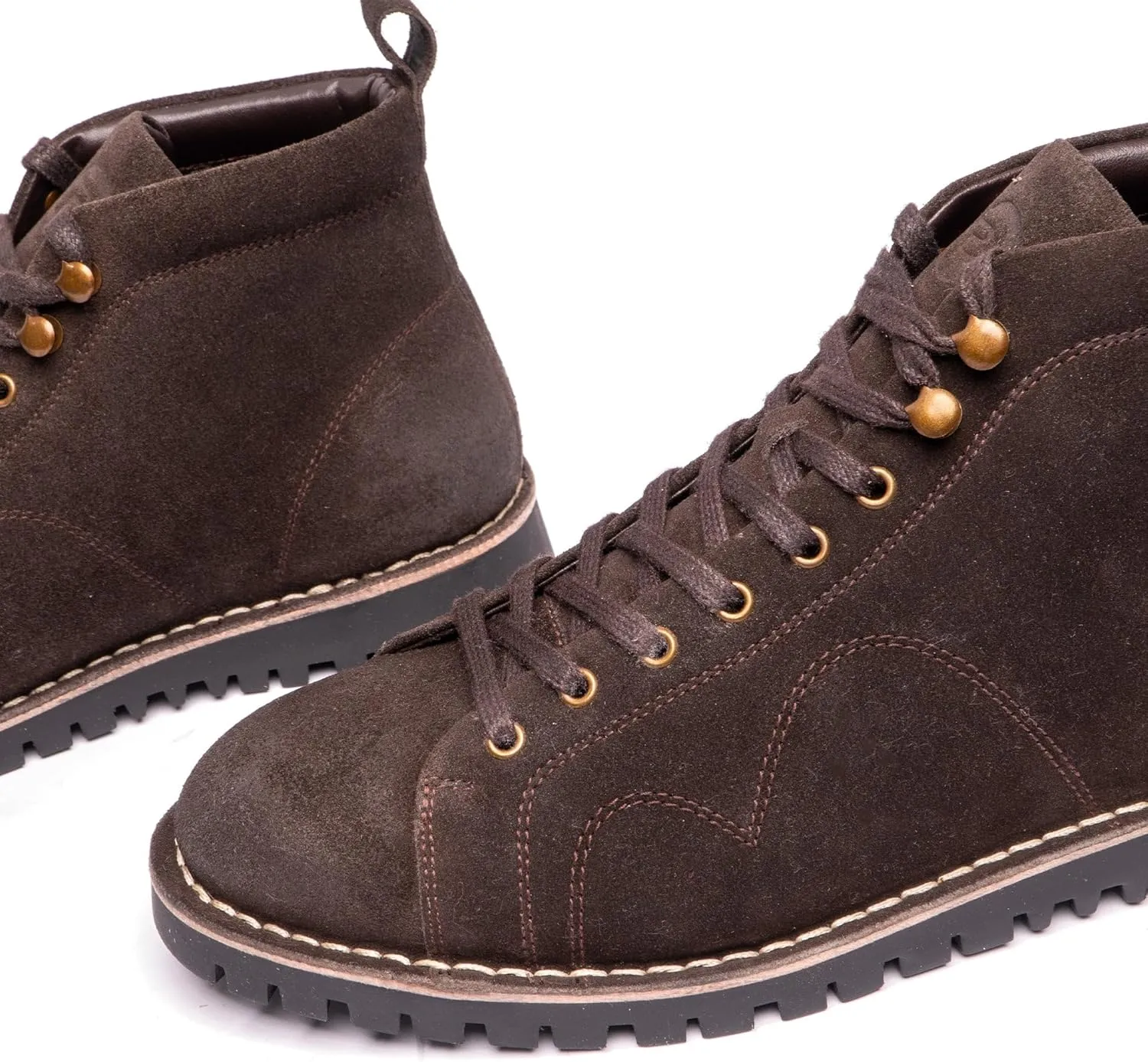 POPPS 1961 Mens Smart Casual 100% Real Leather Ankle Monkey MOD Lace Up Boots