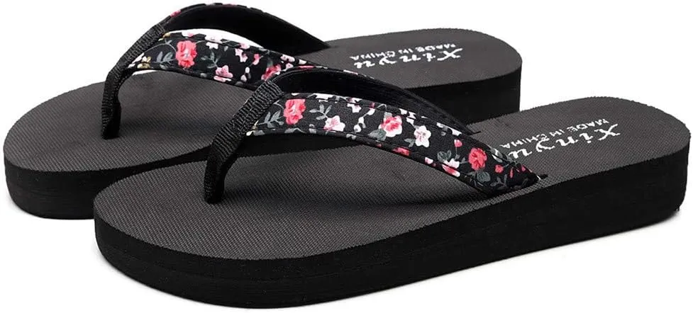 Rhinestone Flip Flops For Women Comfortable Wedge Sandals Summer Platform Sandals Bling Butterfly Beach Sandals