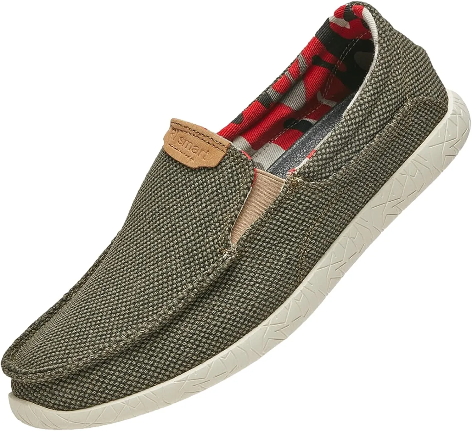 rismart Men's Slip on Loafers Breathable Canvas Casual Sneaker Walking Shoes