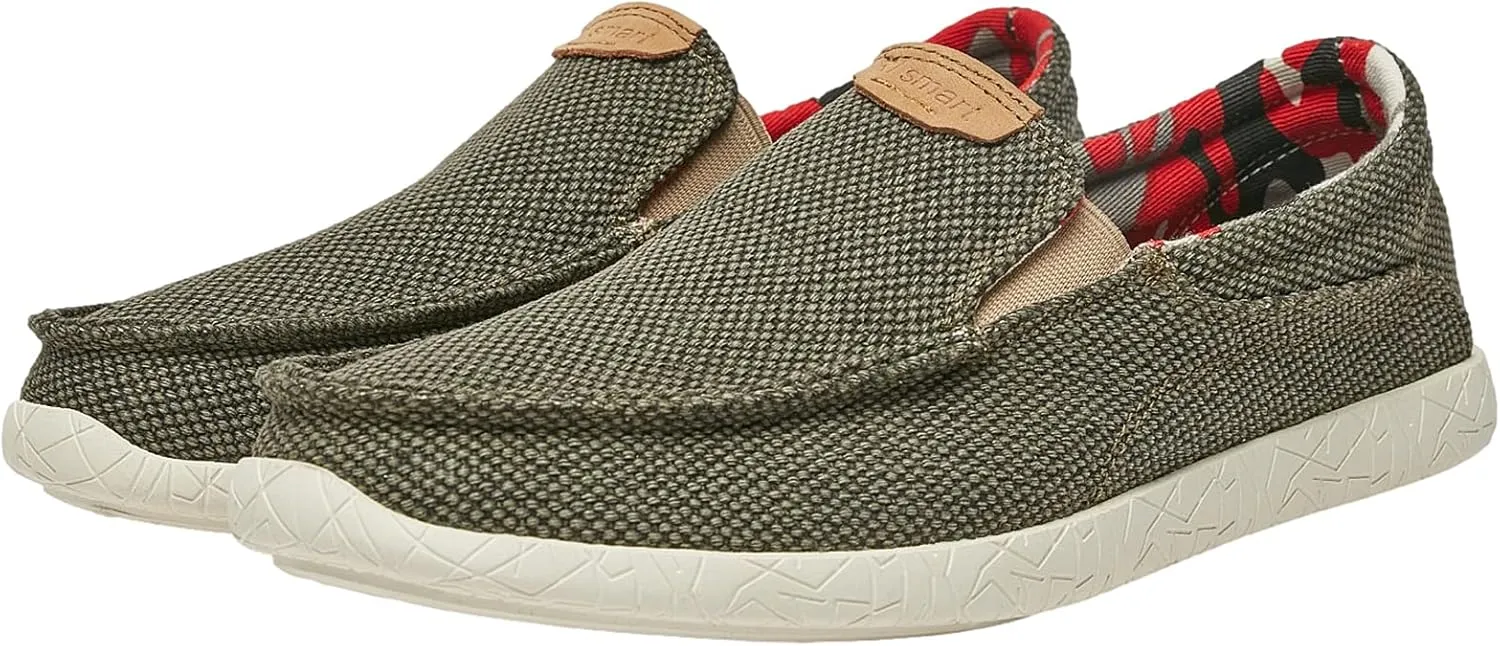 rismart Men's Slip on Loafers Breathable Canvas Casual Sneaker Walking Shoes