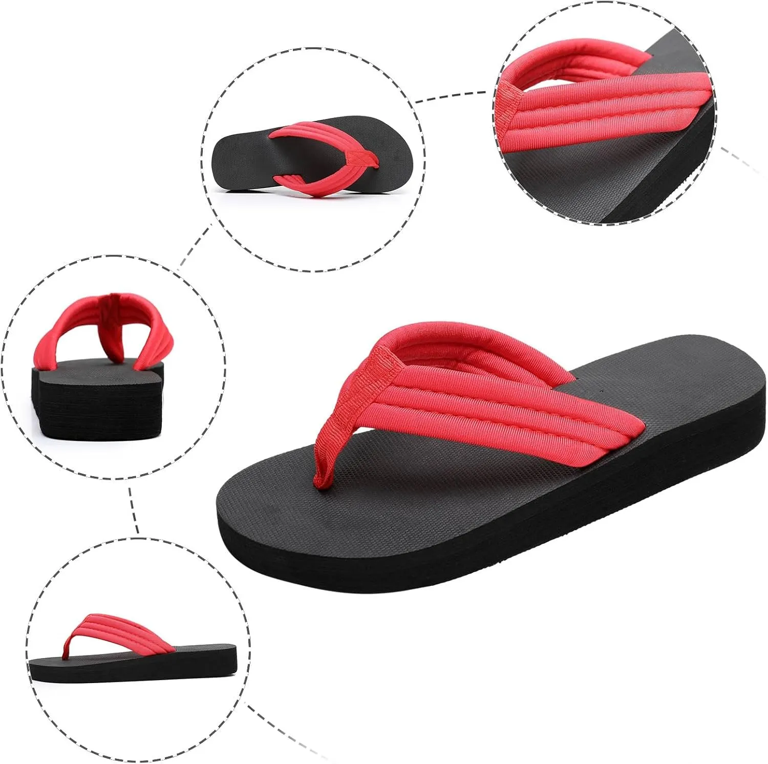 Roorsily Womens Flip Flops Fashionable Soft Sole Outdoor Beach Flip Flops Summer Thick Sole Flip Flops for Women