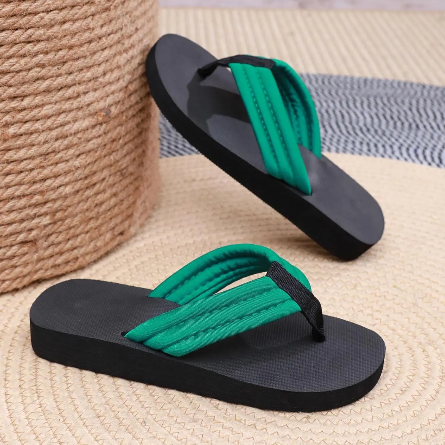 Roorsily Womens Flip Flops Fashionable Soft Sole Outdoor Beach Flip Flops Summer Thick Sole Flip Flops for Women