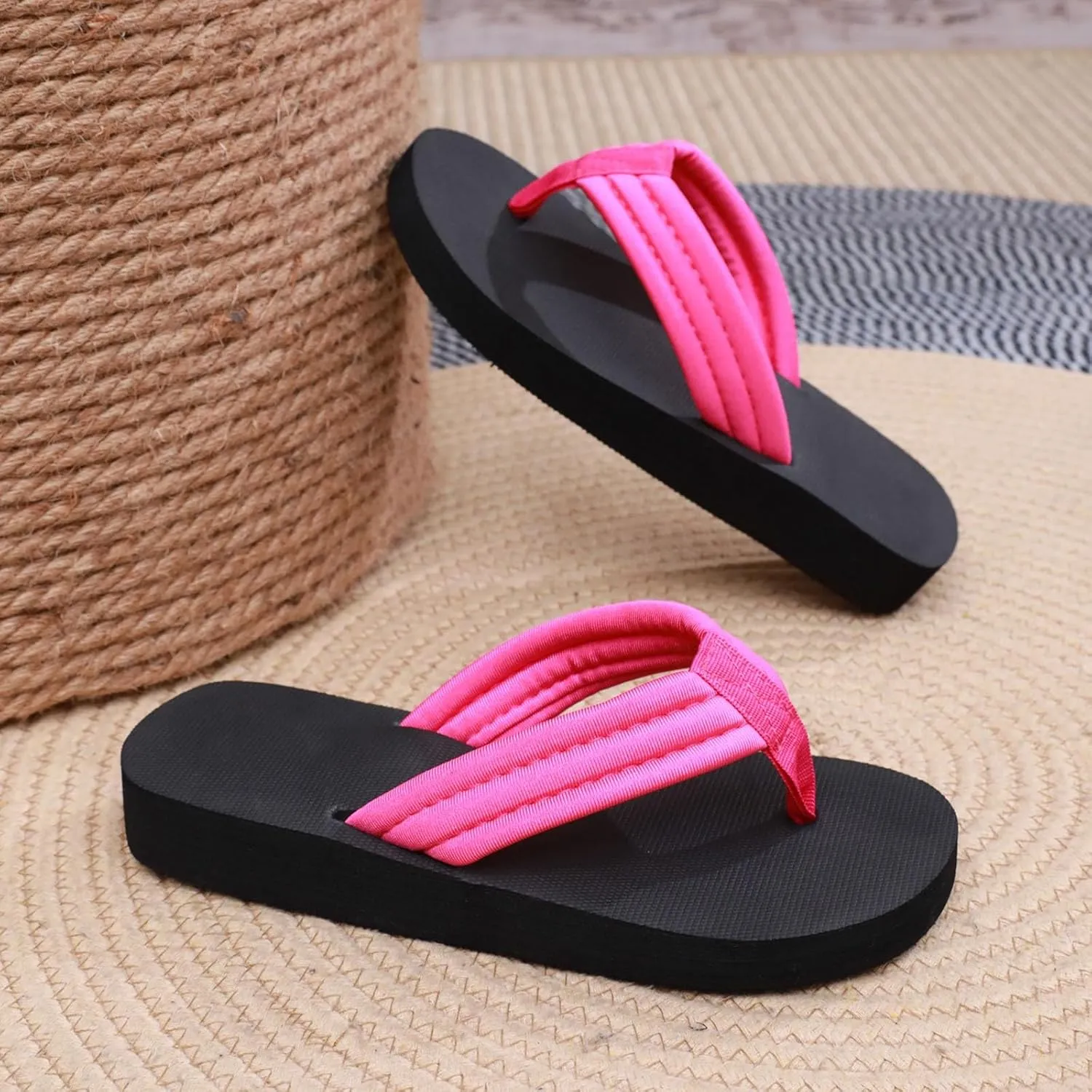 Roorsily Womens Flip Flops Fashionable Soft Sole Outdoor Beach Flip Flops Summer Thick Sole Flip Flops for Women