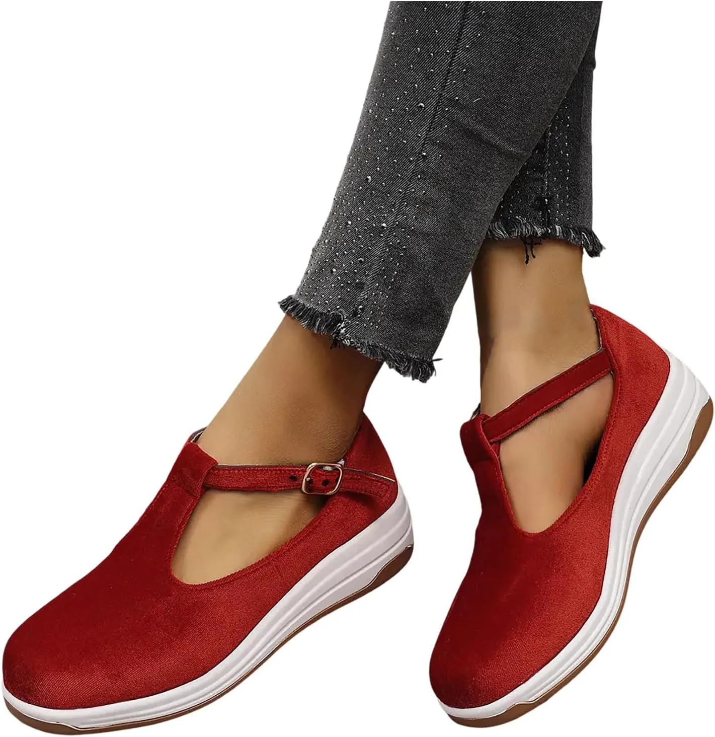 Sandals Womens Summer Wedge Sandals Comfortable Walking Shoes Fashion Closed Toe Mary Jane Style Loafer Sneaker 2025