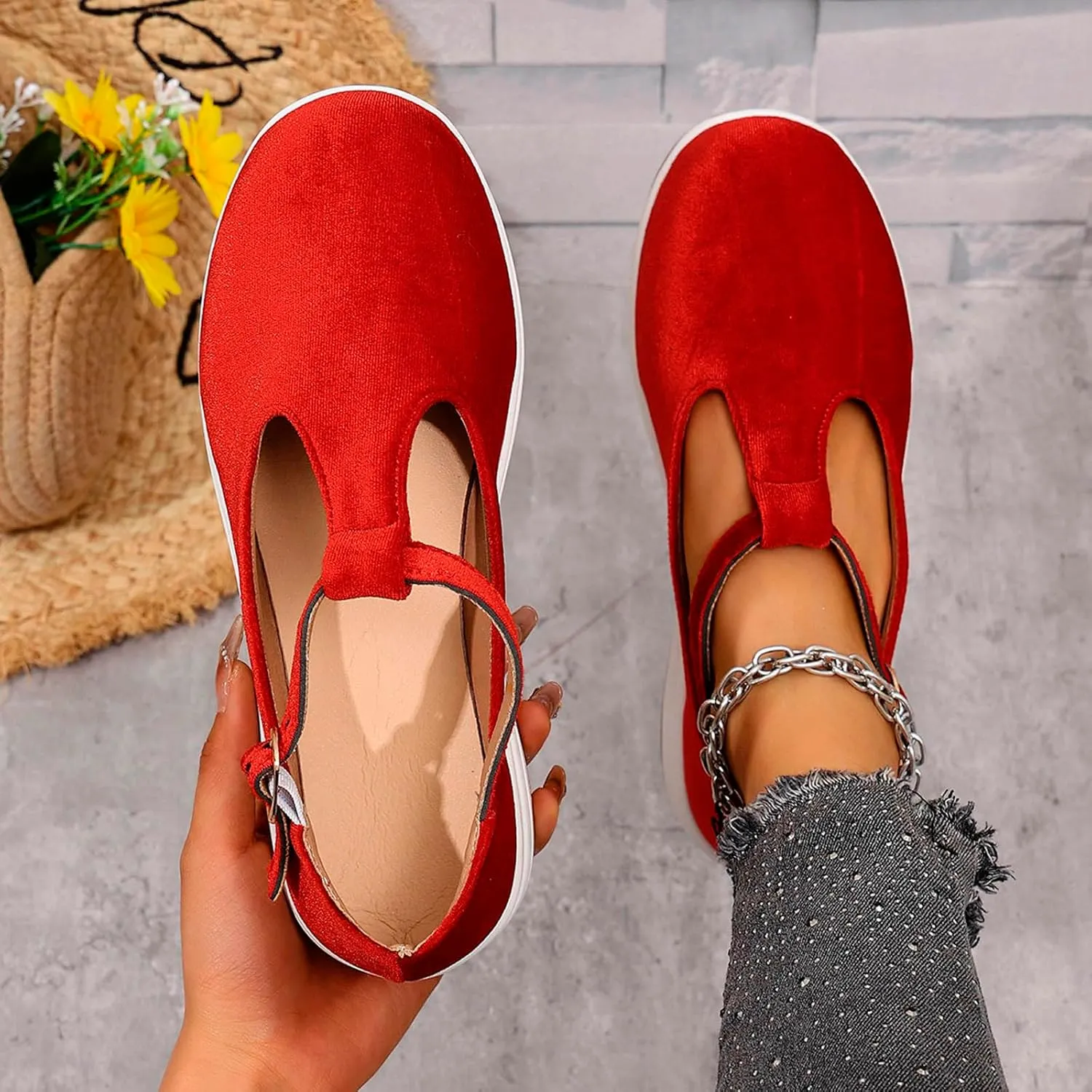 Sandals Womens Summer Wedge Sandals Comfortable Walking Shoes Fashion Closed Toe Mary Jane Style Loafer Sneaker 2025