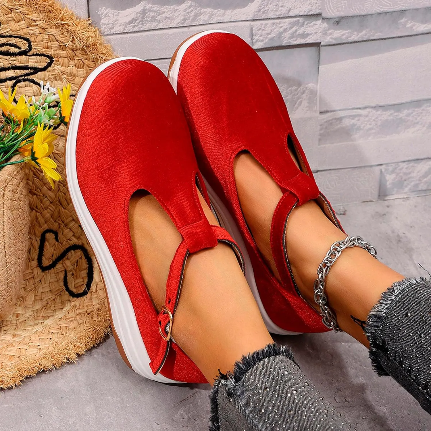 Sandals Womens Summer Wedge Sandals Comfortable Walking Shoes Fashion Closed Toe Mary Jane Style Loafer Sneaker 2025
