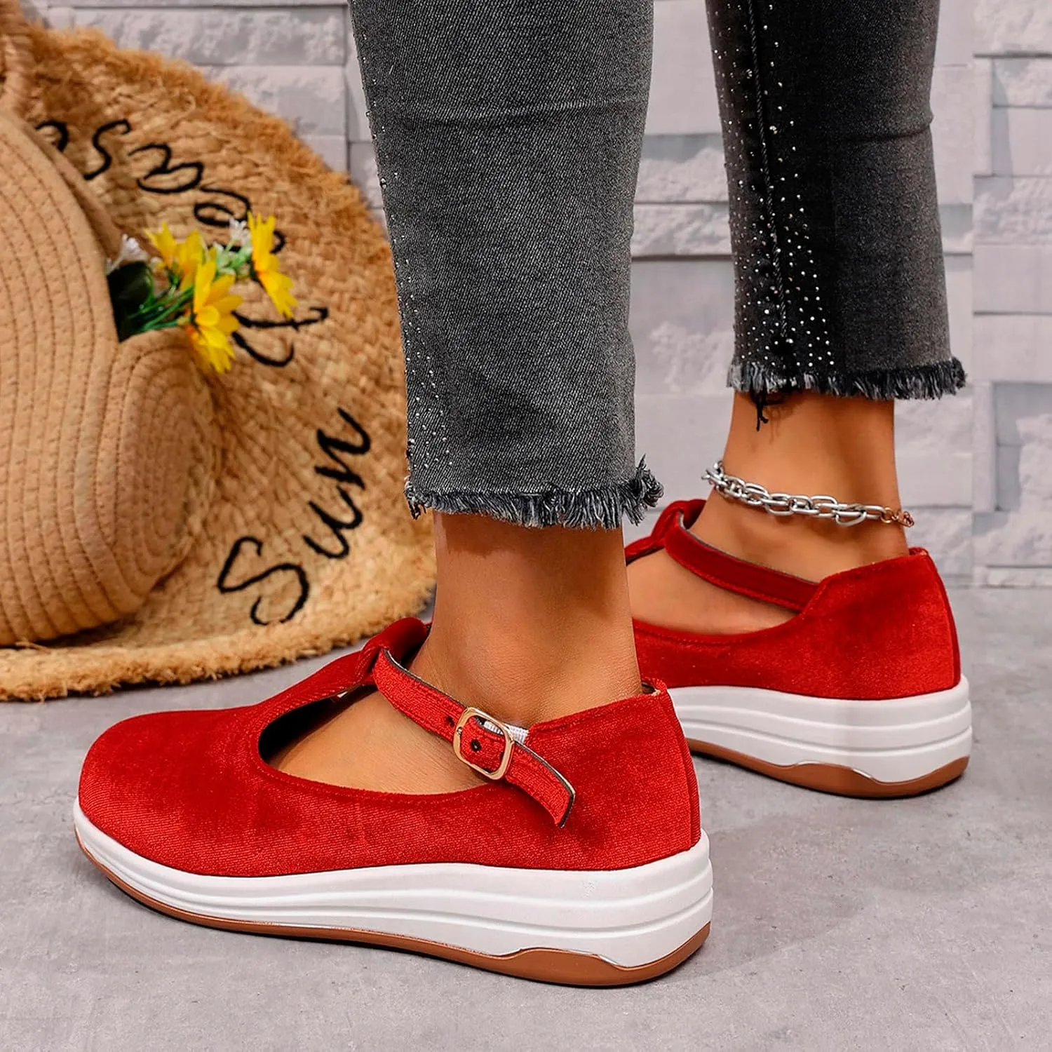 Sandals Womens Summer Wedge Sandals Comfortable Walking Shoes Fashion Closed Toe Mary Jane Style Loafer Sneaker 2025