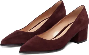 SHODENSE Women Classic Chunky Block Heel Suede Pumps Shoes Pointed Closed Toe Dress Sandals Slip On 2" Low Thick Heels Work Shoes Office Ladies Formal Comfort Wedding Party Basic Pumps 4-11 M US