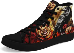 Skull High Tops Canvas Shoes for Men Women Classic Lace Up Fashion Sneaker Casual Flat Walking Shoes