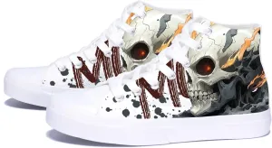 Skulls High Tops Canvas Shoes for Men Women Classic Lace Up Gothic Fashion Sneaker Street Casual Canvas Shoes