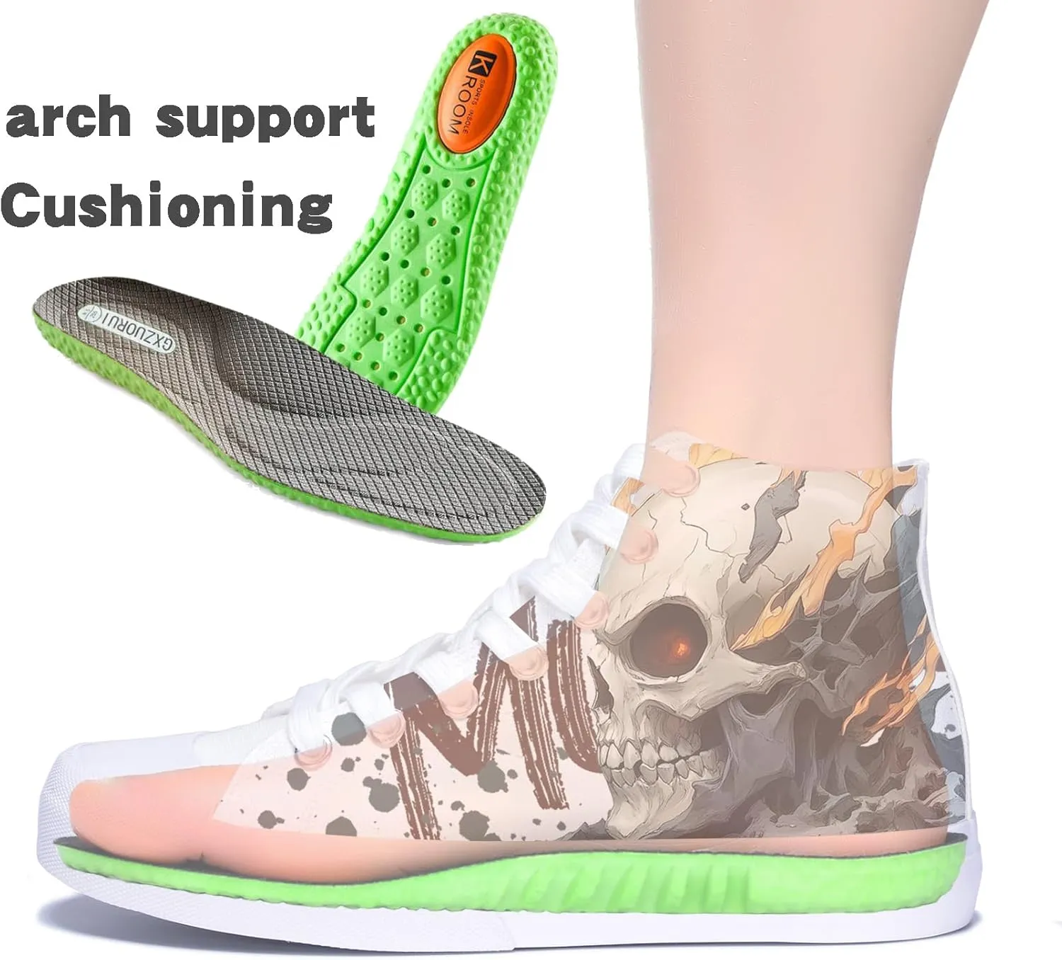 Skulls High Tops Canvas Shoes for Men Women Classic Lace Up Gothic Fashion Sneaker Street Casual Canvas Shoes