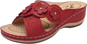 Slip On Wedges Sandals for Women Arch Support Cushioned Slides Summer Beach Slippers Versatile Dressy Sandals