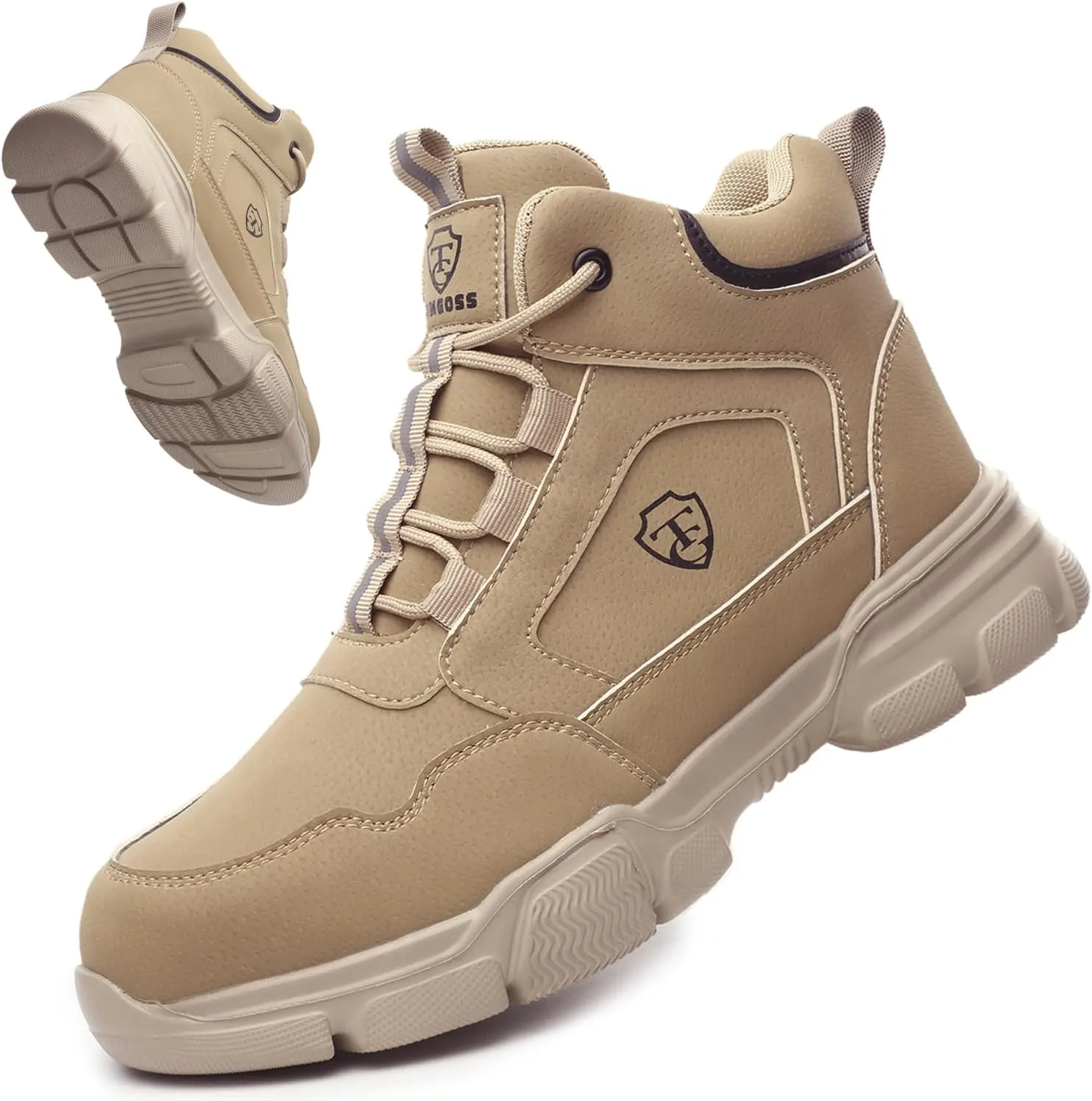 Steel Toe Boots for Men Waterproof Safety Shoes Lightweight Slip Resistant Construction Work Boots Hiking Boots