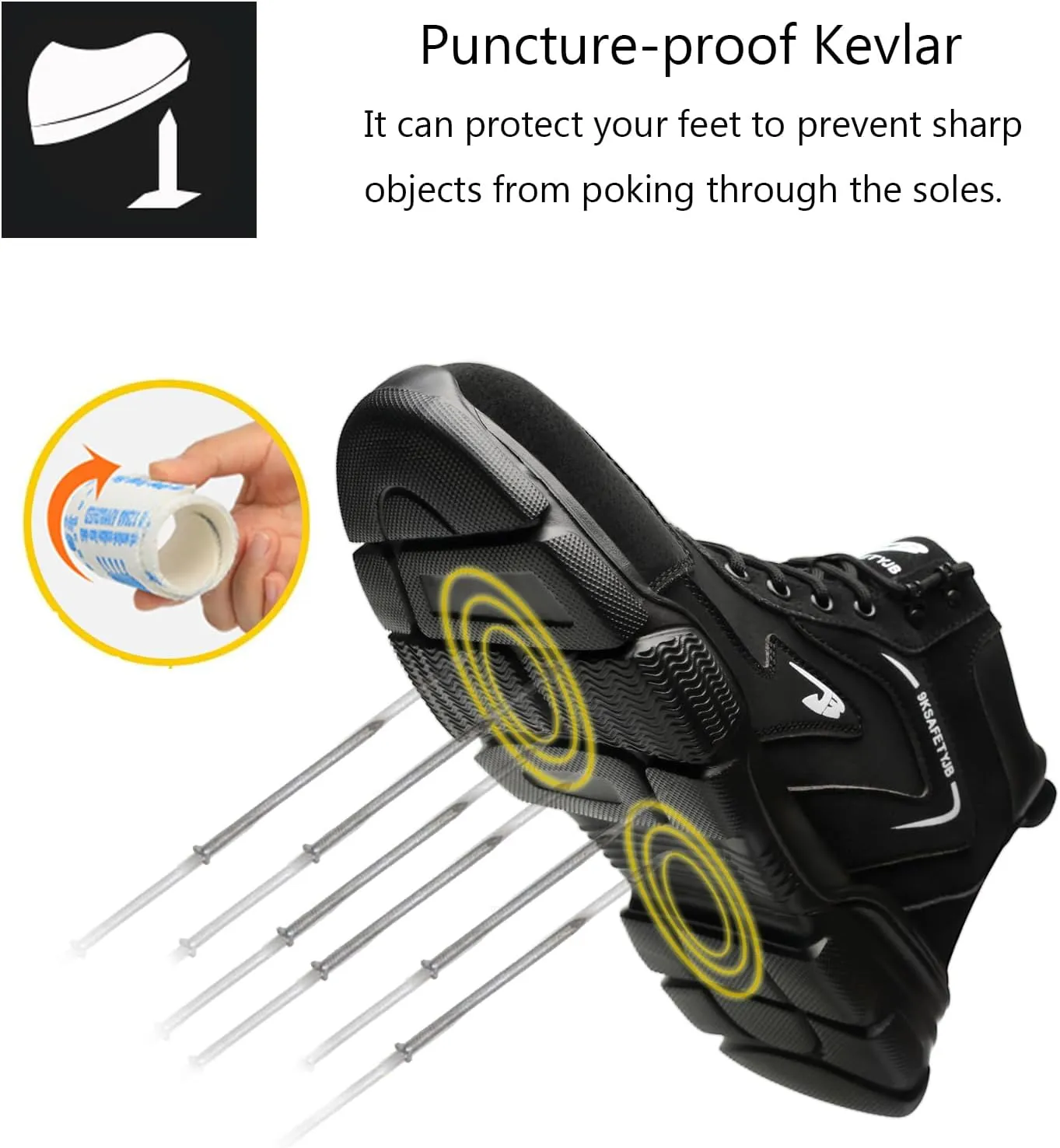 Steel Toe Boots for Men Waterproof Safety Shoes Lightweight Slip Resistant Construction Work Boots Hiking Boots