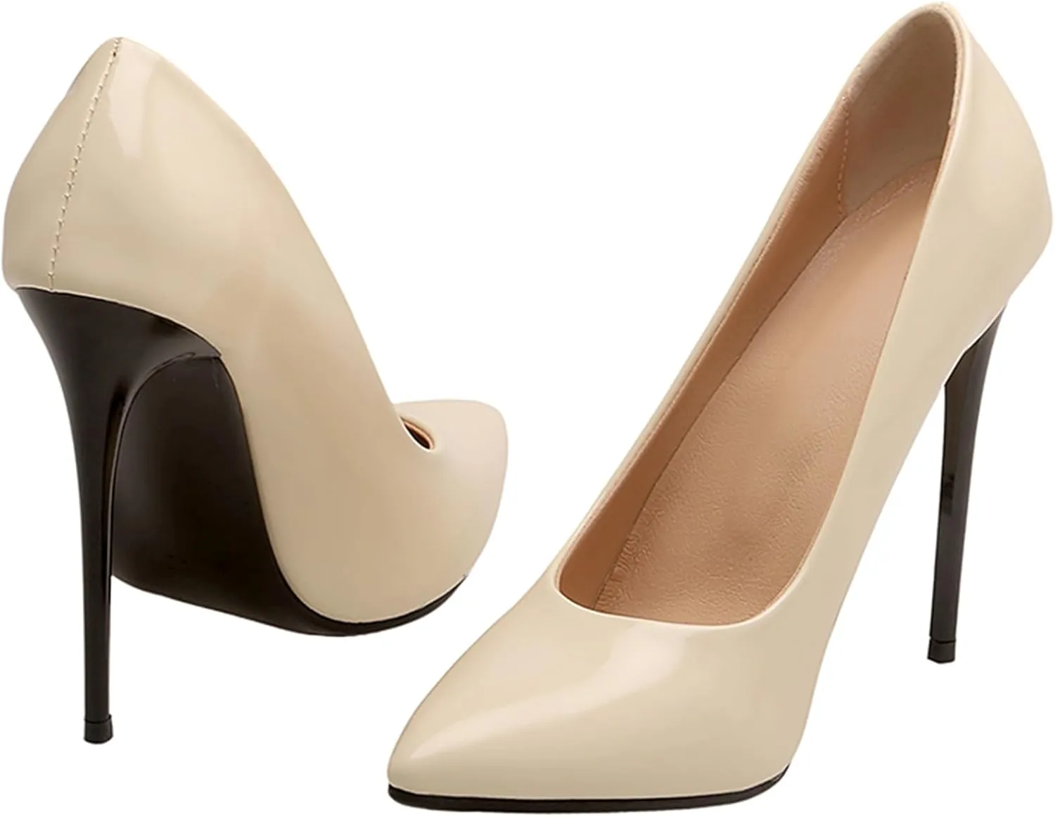 Stiletto Heels Womens Pointed Toe Patent Elegant Pumps