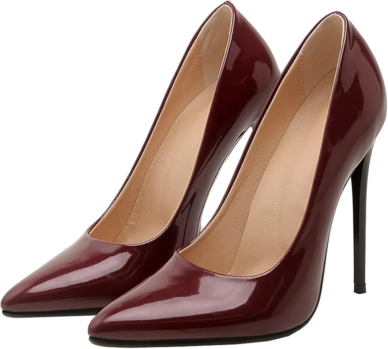 Stiletto Heels Womens Pointed Toe Patent Elegant Pumps