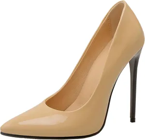 Stiletto Heels Womens Pointed Toe Patent Elegant Pumps