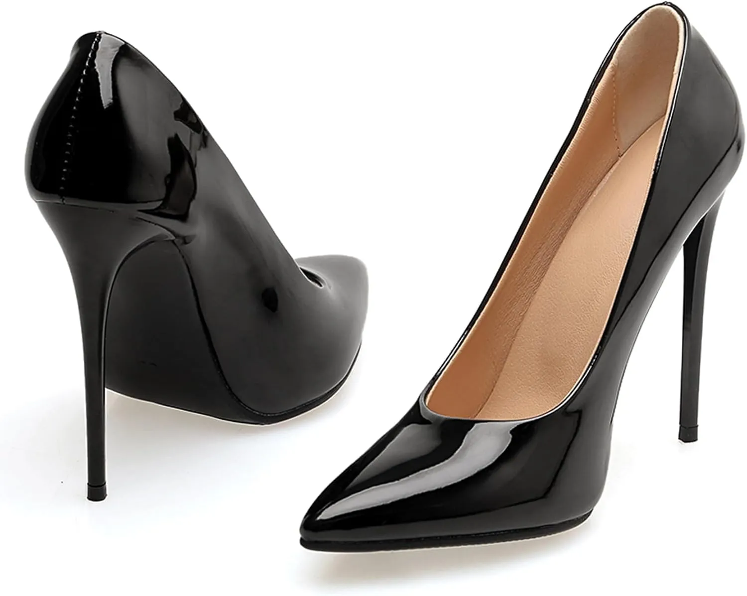 Stiletto Heels Womens Pointed Toe Patent Elegant Pumps