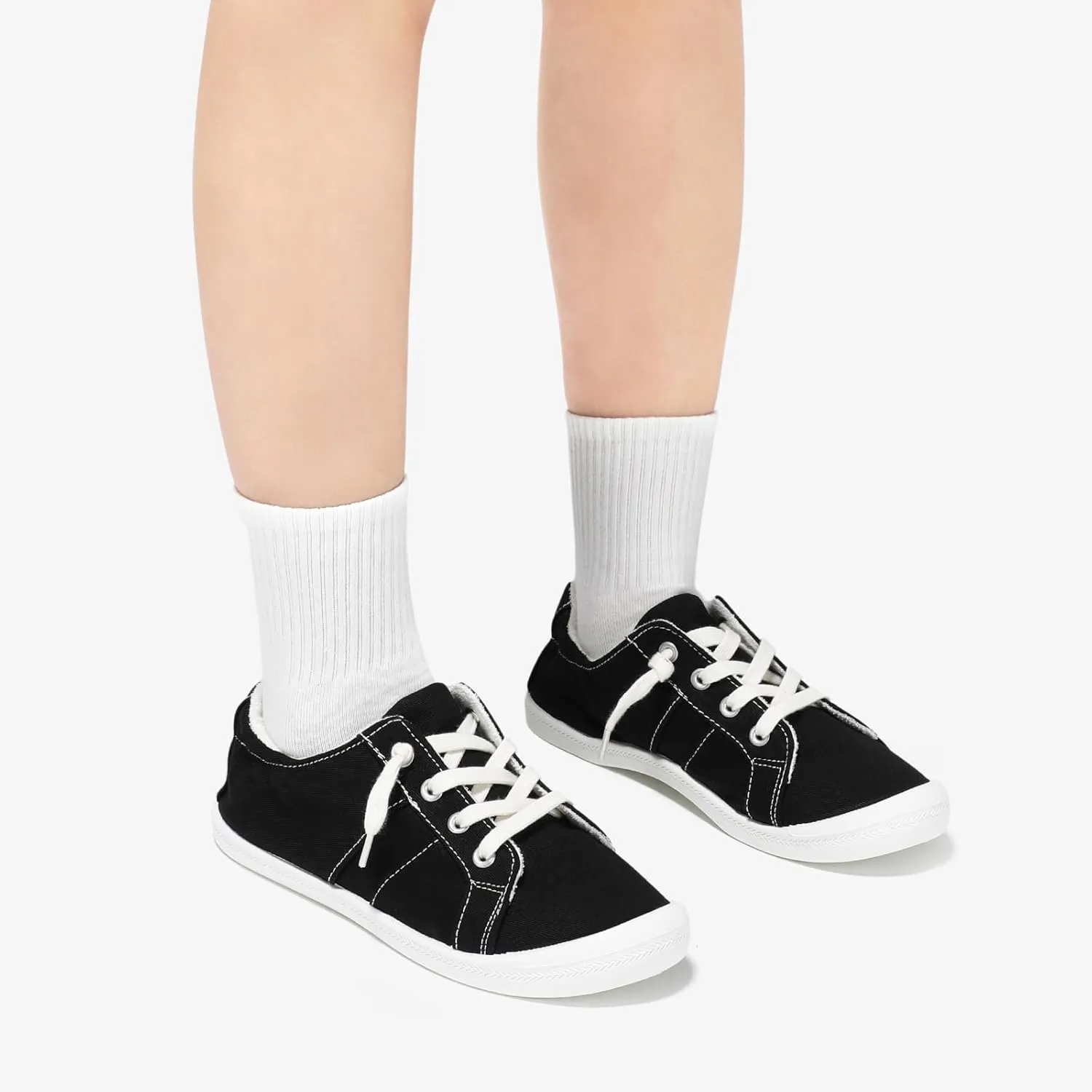 STQ Women Slip On Sneakers, Low Top Casual Canvas Shoes