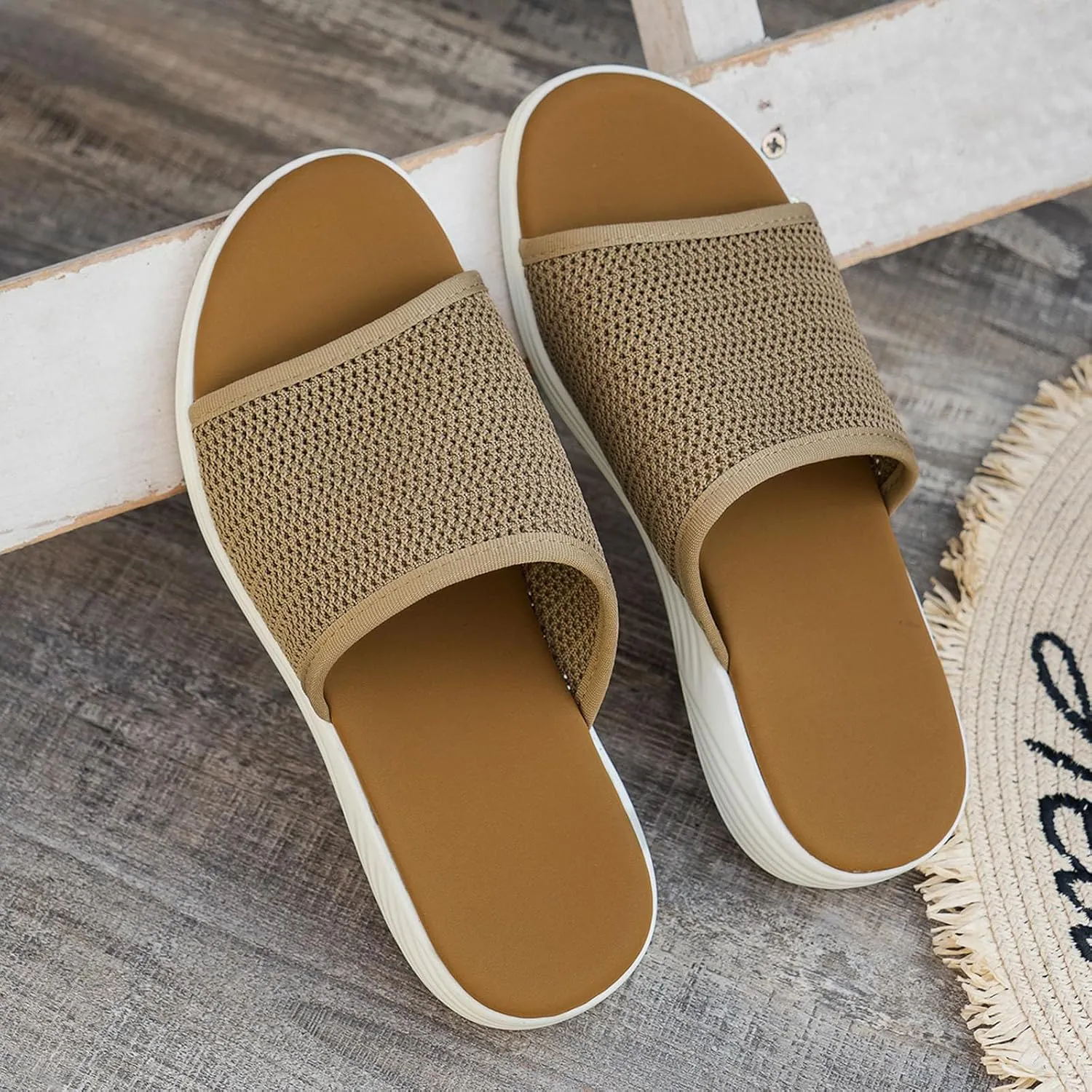 Summer Slides Sandals for Women Casual Platform Open Toe Wedge Sandal Breathable Open Toe Sandals Beach Sandals