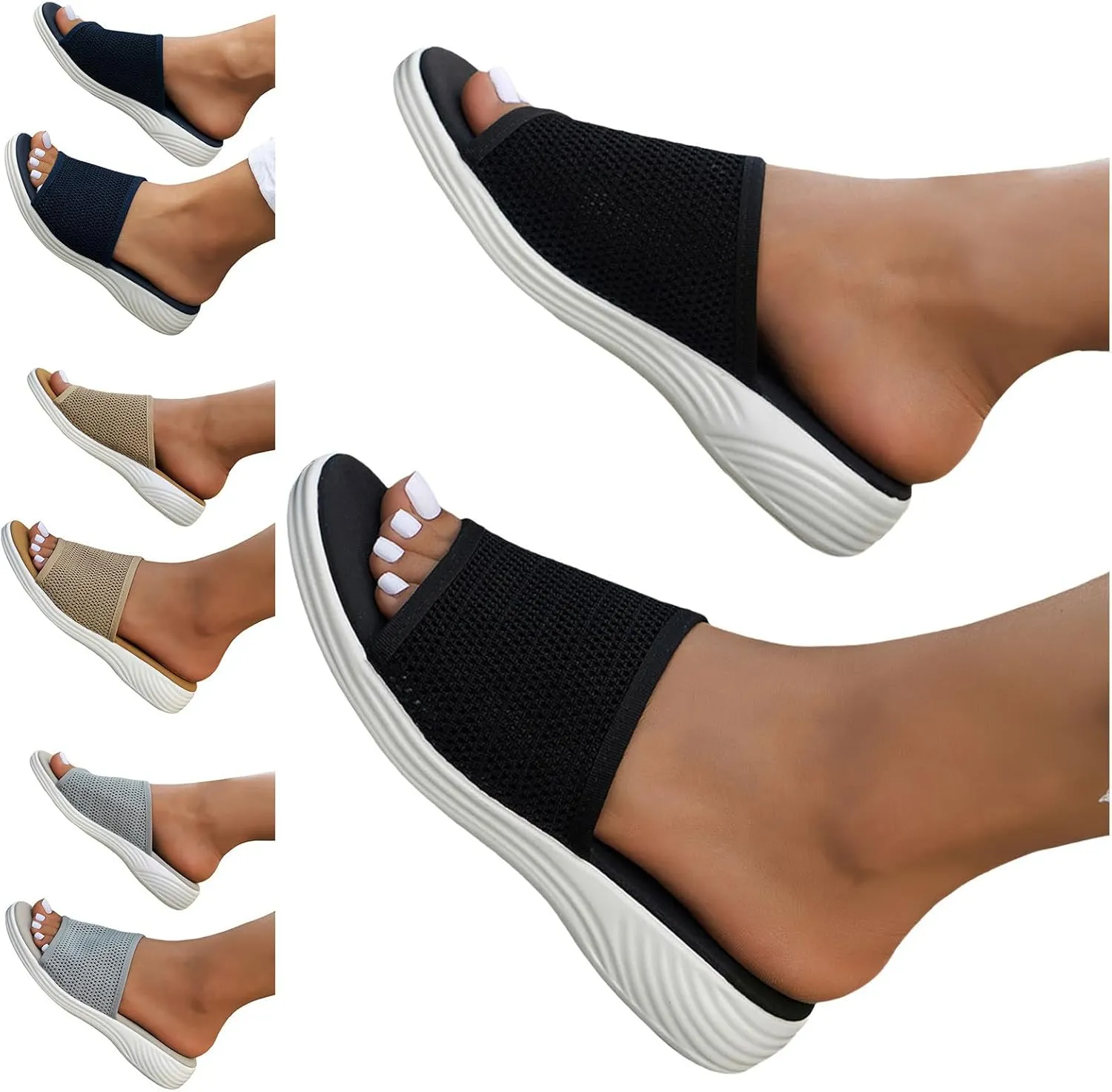 Summer Slides Sandals for Women Casual Platform Open Toe Wedge Sandal Breathable Open Toe Sandals Beach Sandals